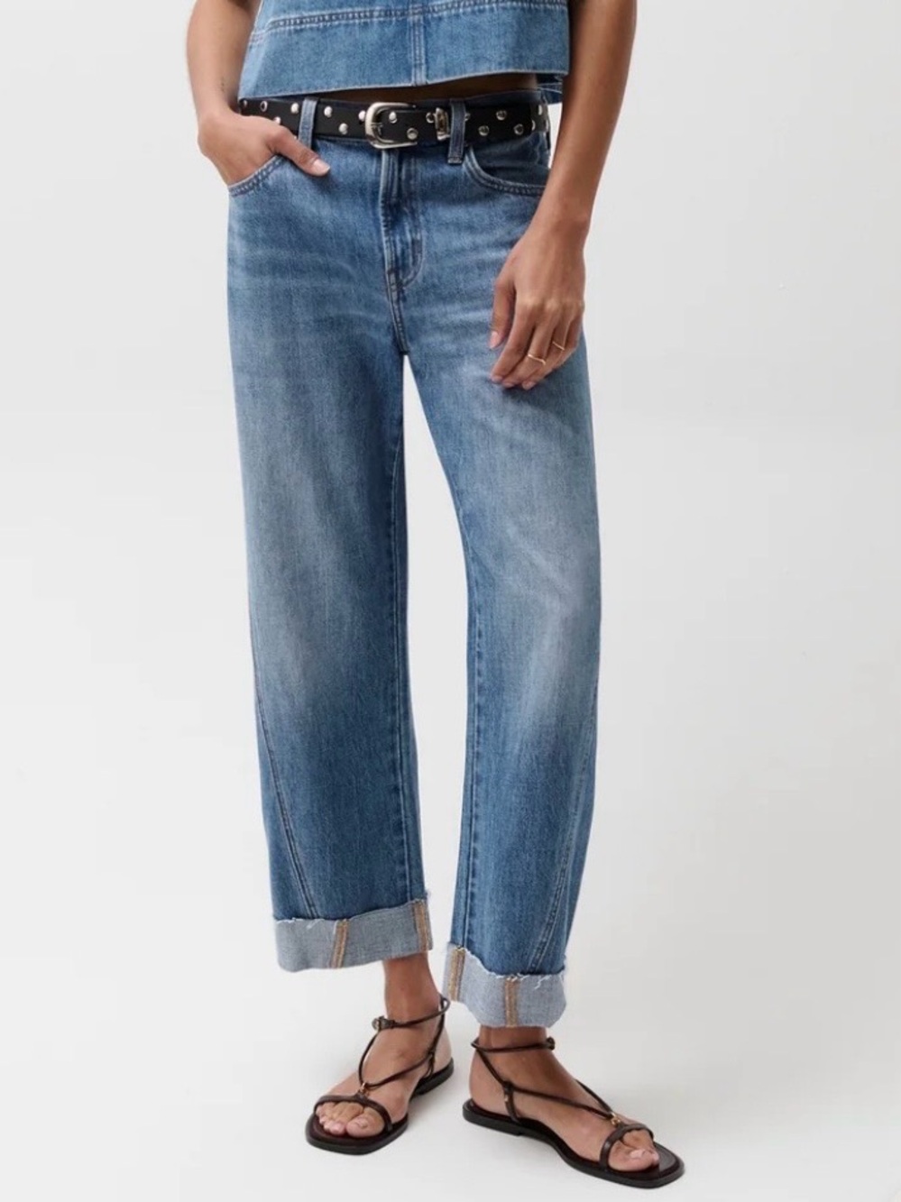 Pistola Kacey Mid-Rise Cuffed Relaxed Tapered Jean